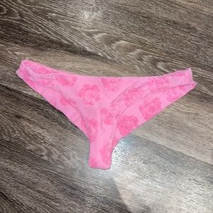 Frankie’s Bikinis x Hailee Steinfeld Terrycloth Pink Bikini Bottoms L